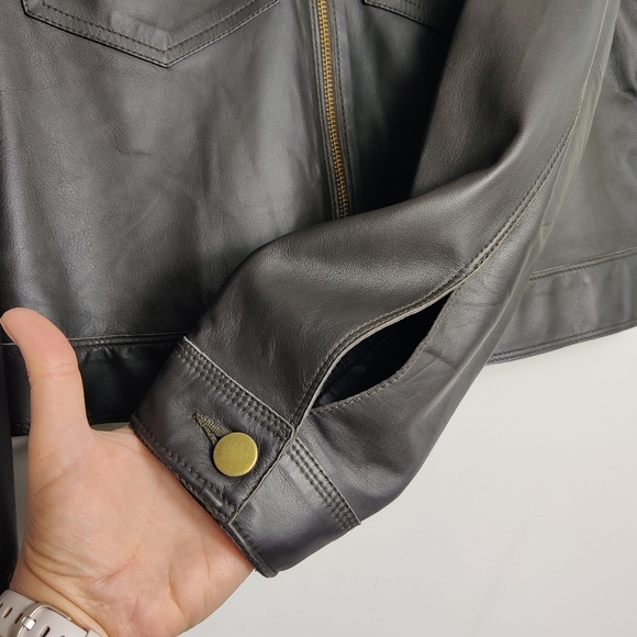 Jakett Women's Hayden Waxed Leather Jacket Dark Brown Medium - Picture 7 of 17